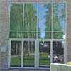 glass panels with decorative patterns