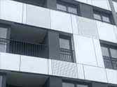 Alucobond fasadpaneler, balkongräcken av stålprofiler